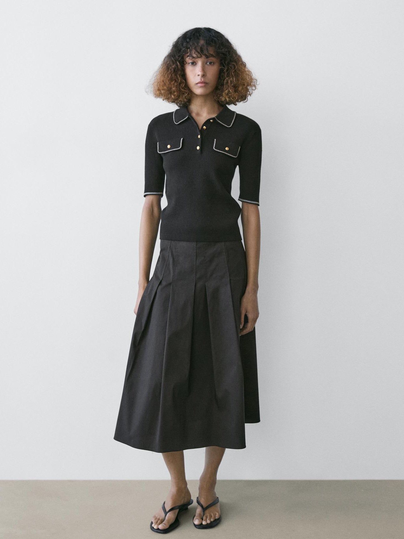 Ribbed Polo T-Shirt