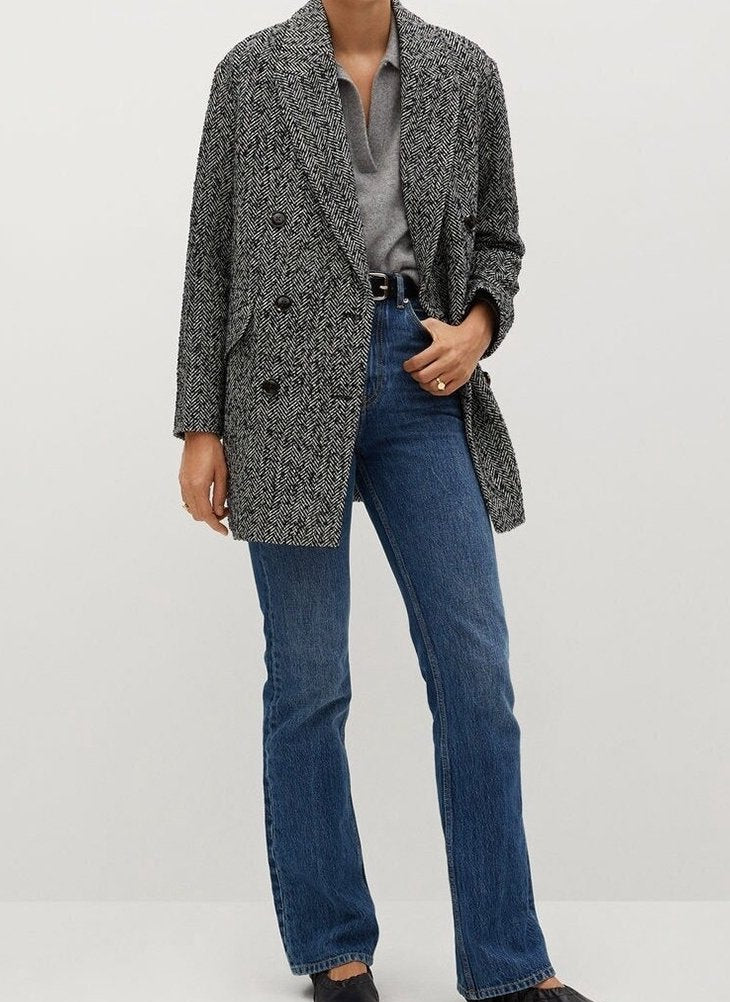 Herringbone Wool Coat