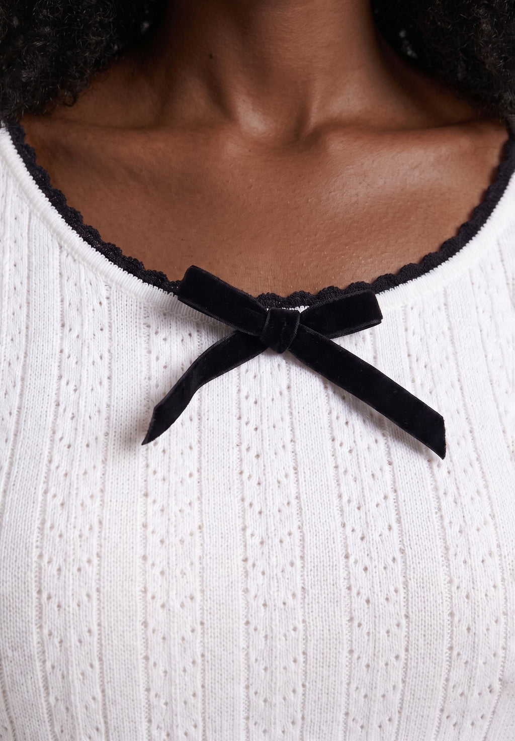 Crochet Bow Knit Top