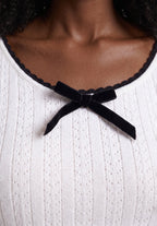 Crochet Bow Knit Top