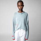 Letter Love Embroidered Embroidered Handmade Hooked Cashmere Knitted Sweater Female
