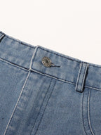 Patchwork Demin Designer Skirts For Women High Waist Spliced Button Temperament Asymmetrical Skirt Female Fashion