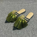 Sexy Pointed Toe Tassel Slingback Women Slippers Autumn 2023 Designer Fad Dress Flip Flop Mules Party Low Heels Sandals Slides