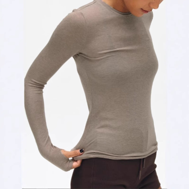 Soft Touch Warm Wool Long Sleeve Knit Sweater Women's Tencel Slim Fit T-Shirt Innerwear Top