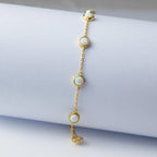 925 Sterling Silver Retro Seven Opal Bracelet Light Luxury Chain Fine Jewelry Wedding Party Gift