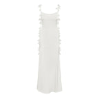 Sexy Backless Sleeveless Solid Color Fitted Elegant Evening Dress with Lace Women's Strapless Dress