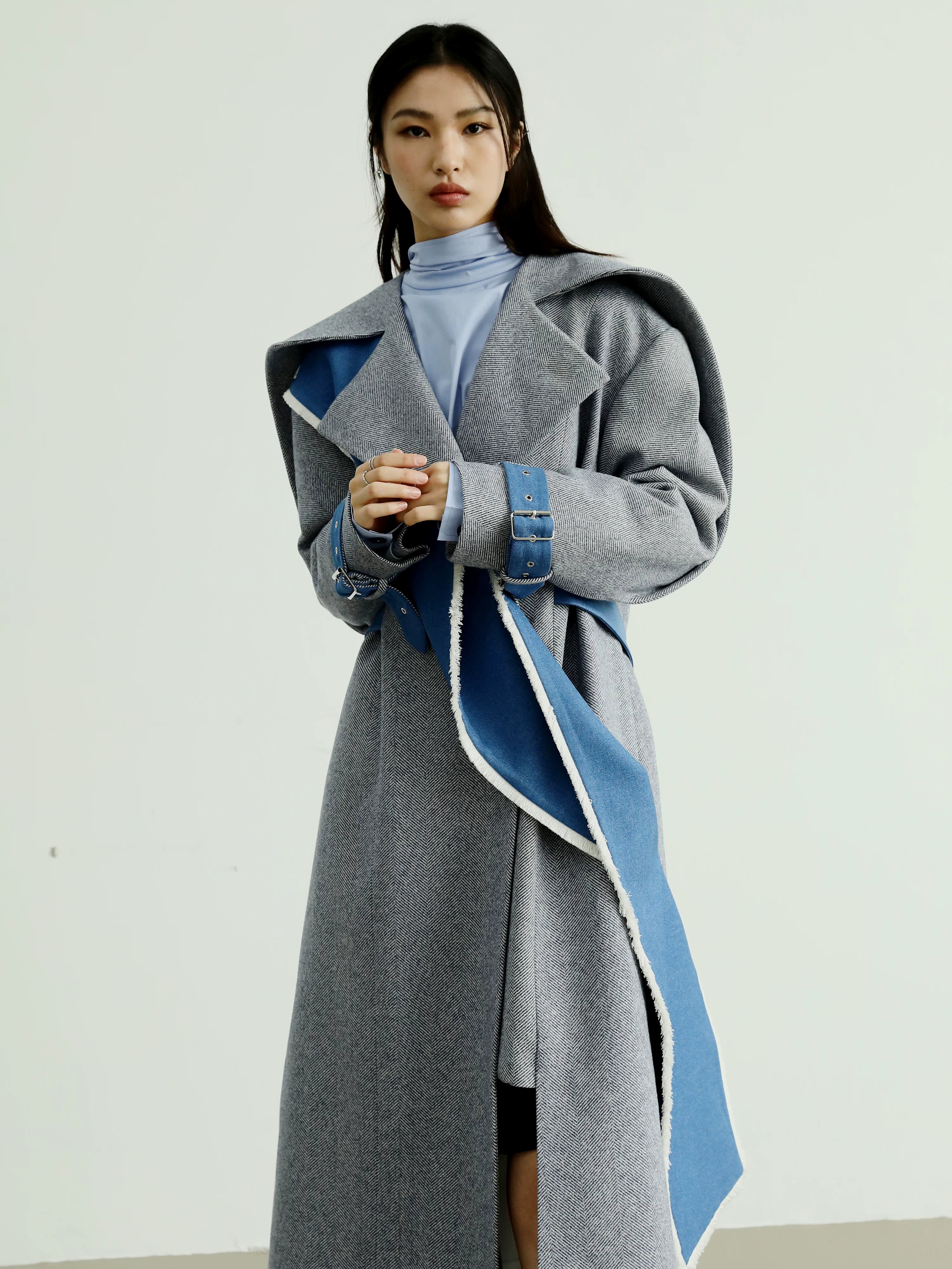 Patchwork Woolen Coat