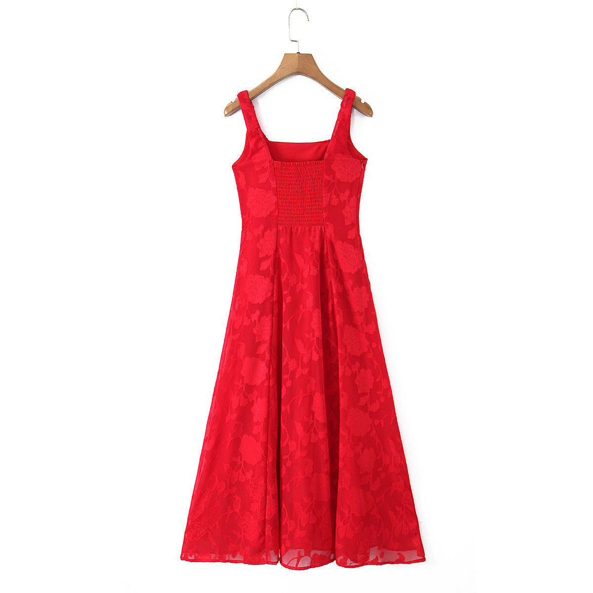 Light luxury style sexy scissor flower shoulder strap long skirt