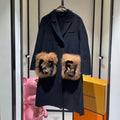 Solid Minimalist Woolen Coat For Women Long Sleeve Lapel Pocket Design Double Breatsed Causal Loose Coats Female