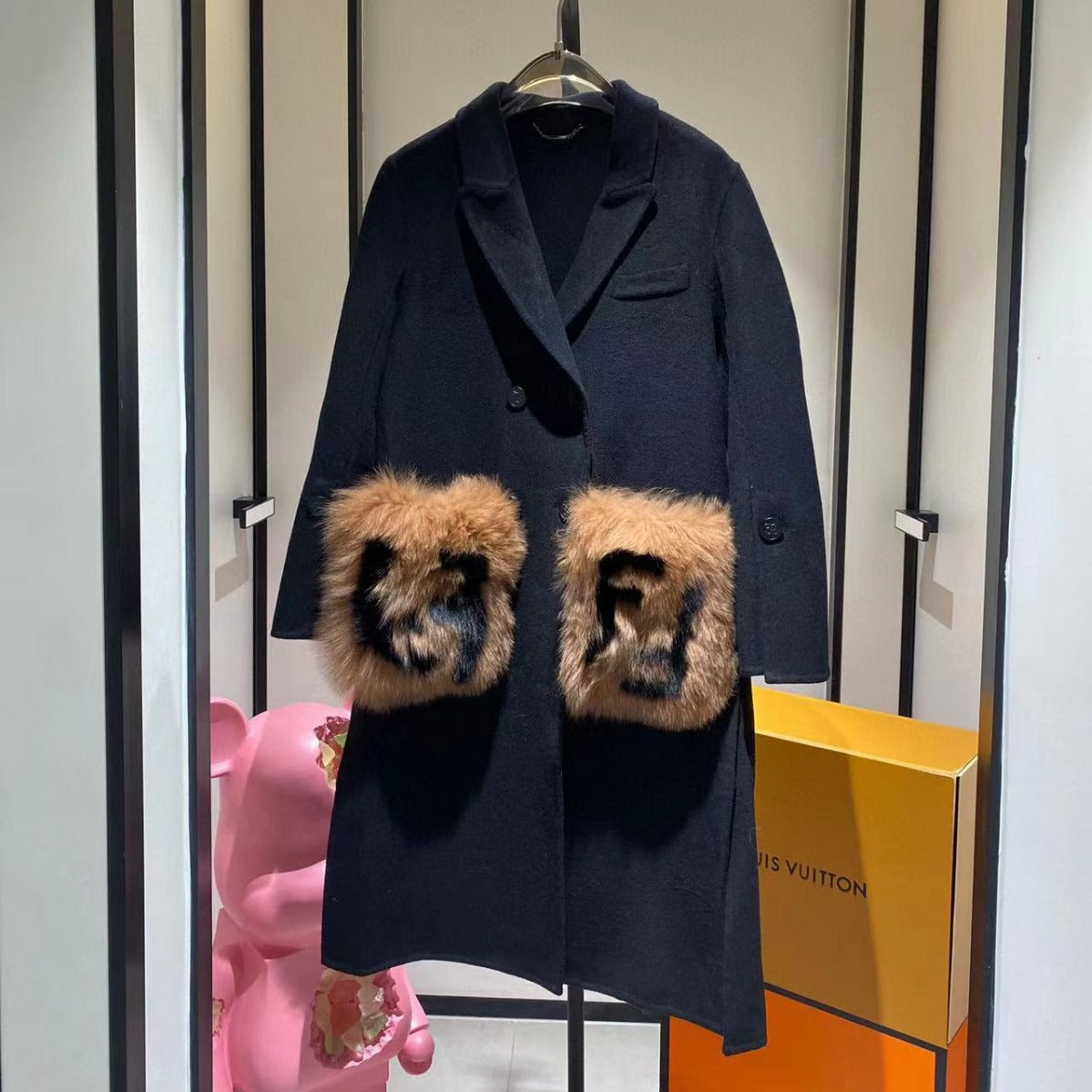 Solid Minimalist Woolen Coat For Women Long Sleeve Lapel Pocket Design Double Breatsed Causal Loose Coats Female