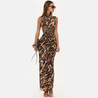 Cinched waist fitted corset-shaped drawstring dress set for women