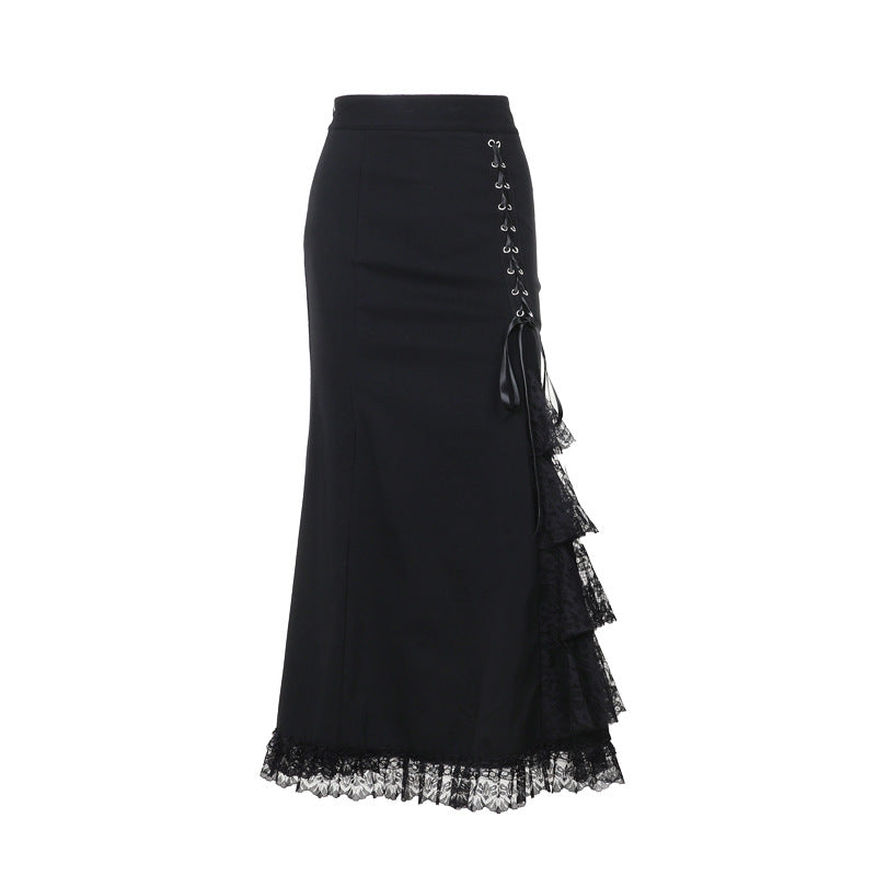 Chic Fitted Fish Tail Tie Waist Skirt for Women, Bodycon Design, Sexy and Elegant Look