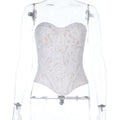 Sexy Lace Embroidered  with Waist Cinching Back Design