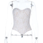 Sexy Lace Embroidered  with Waist Cinching Back Design