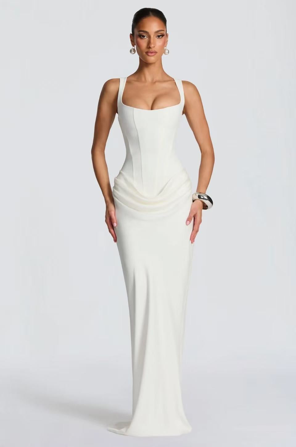 Strapless Satin Drape