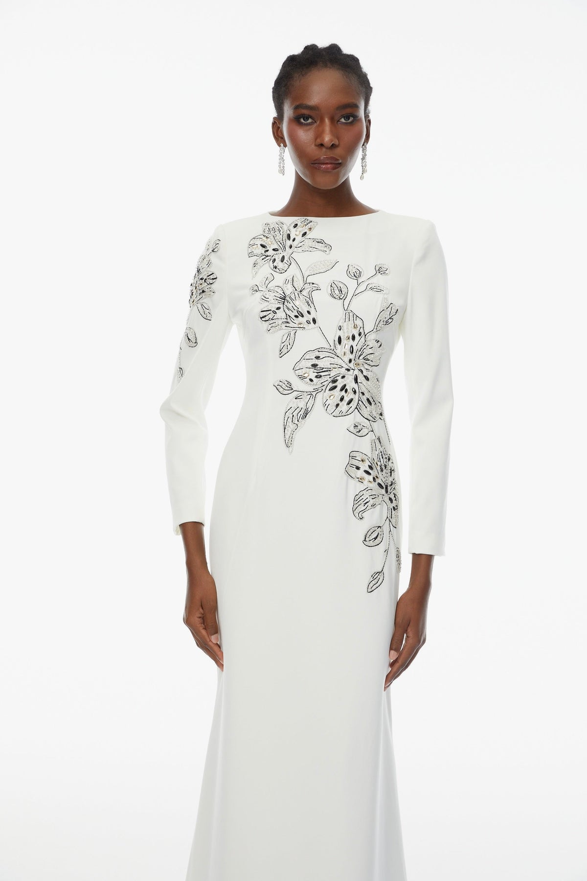 Embroidered Orchid Dress