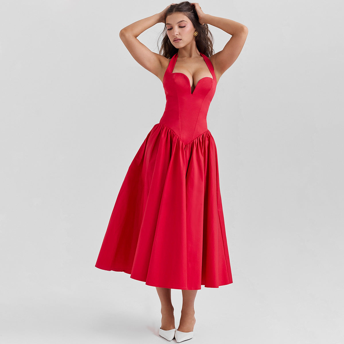 V-neck Backless Dress