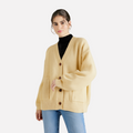 V-neck design loose knit cardigan top