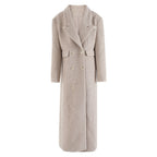 Street temperament, high-end woolen coat, women's winter new style, double breasted waist design, elongated jacket