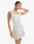 Pleated Woolen Dress