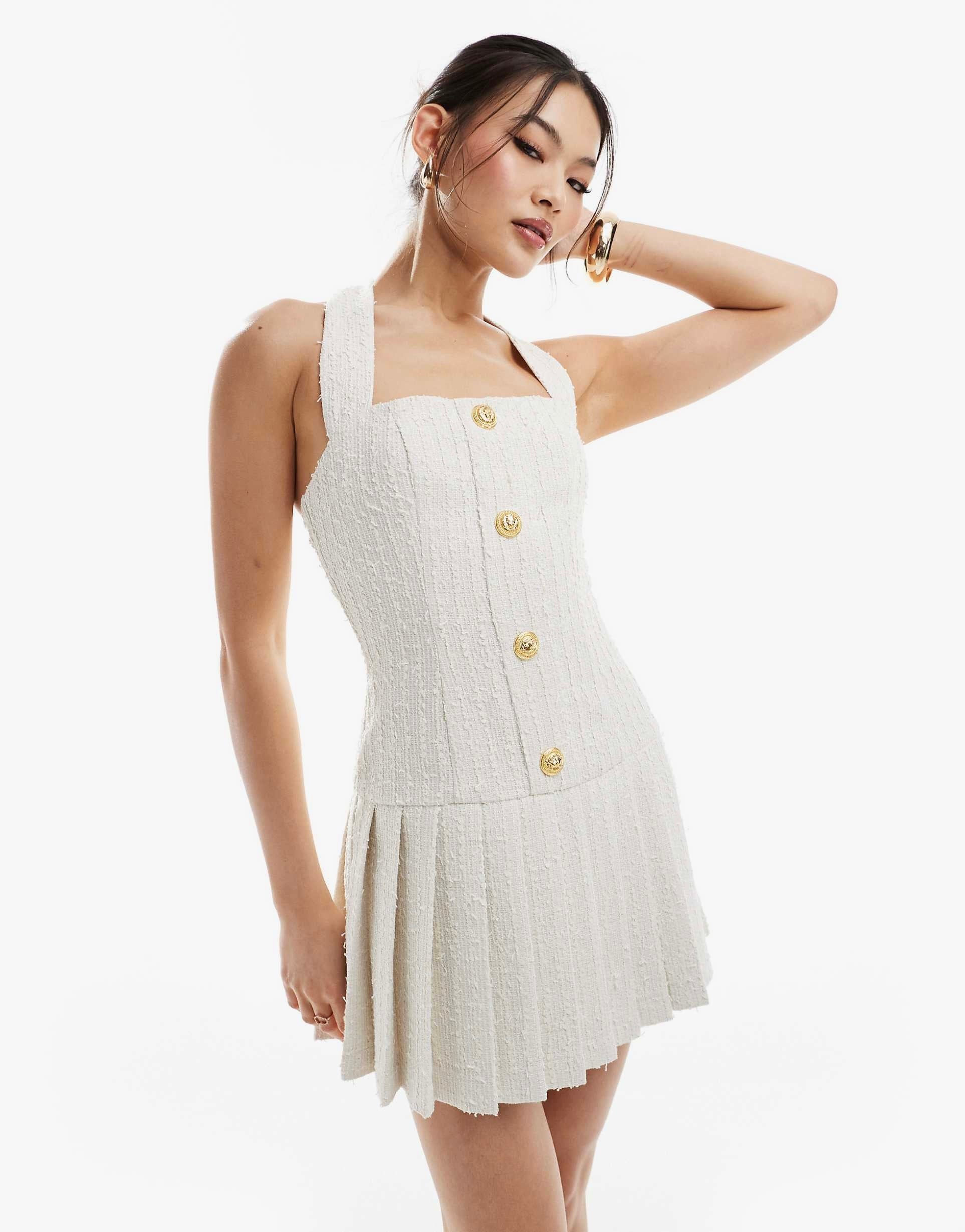 Pleated Woolen Dress