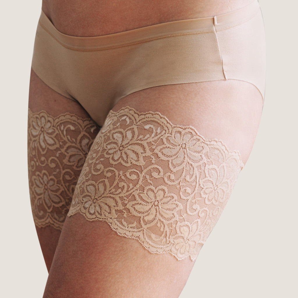 Anti-Chafing Thigh Bands | Bandelettes® Dolce Lace Beige