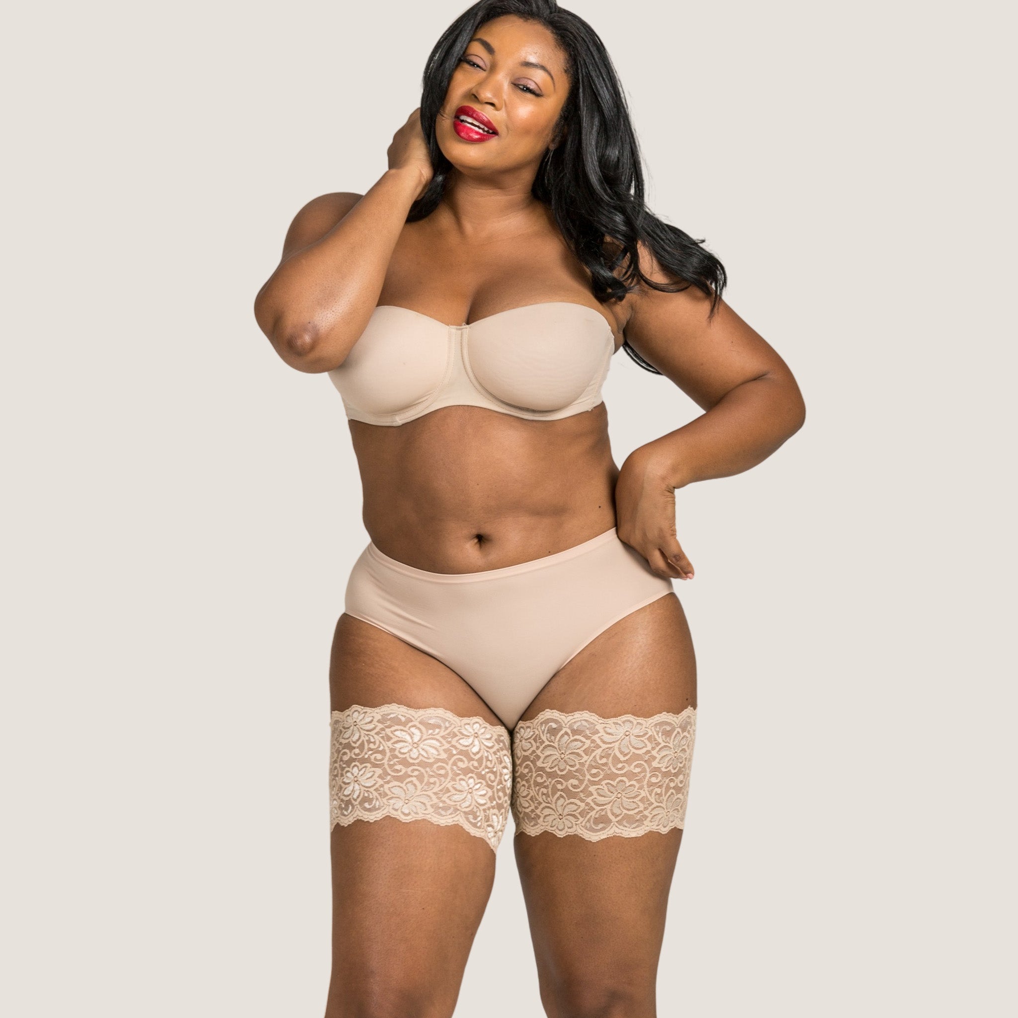 Anti-Chafing Thigh Bands | Bandelettes® Dolce Lace Beige