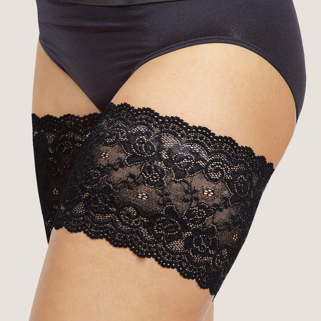 Anti-Chafing Thigh Bands | Bandelettes® Onyx Lace Black