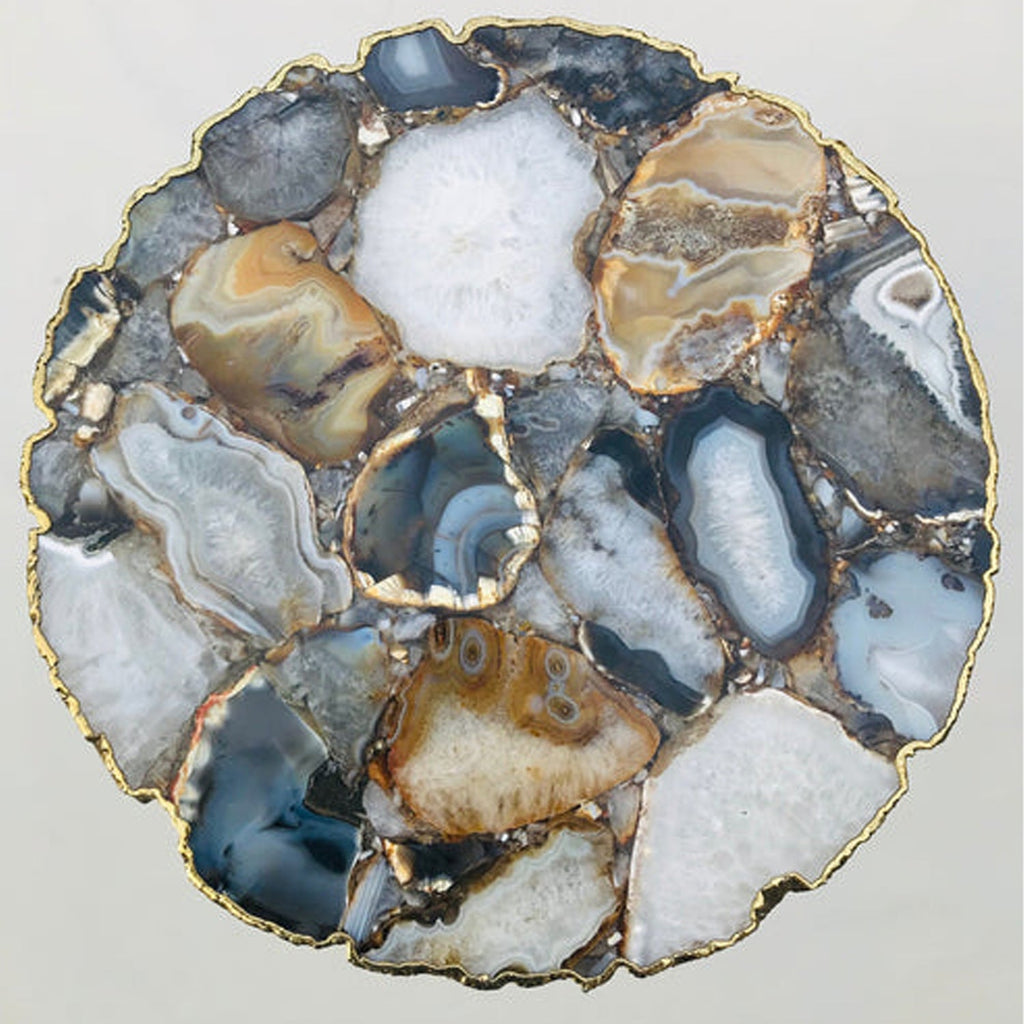 Black Agate Organic Edge Side/Coffee Table