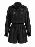 Vibrant Lace Spliced Two-Piece Set-5