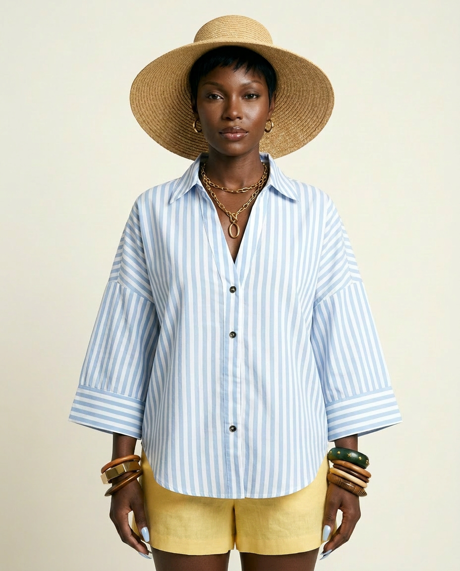 Stripped Loose Blouse