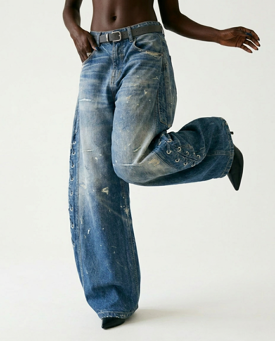 Unstoppable Printed Wide-Leg Jeans-2