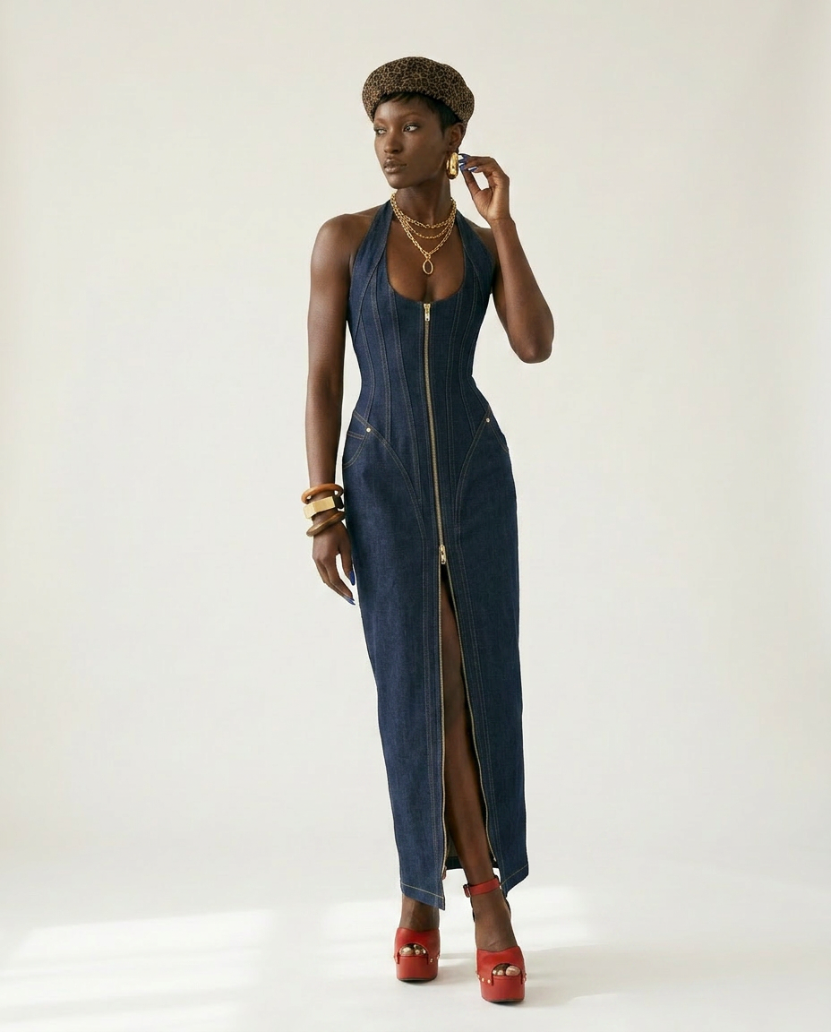 Fierce Backless Halter Maxi Dress-3