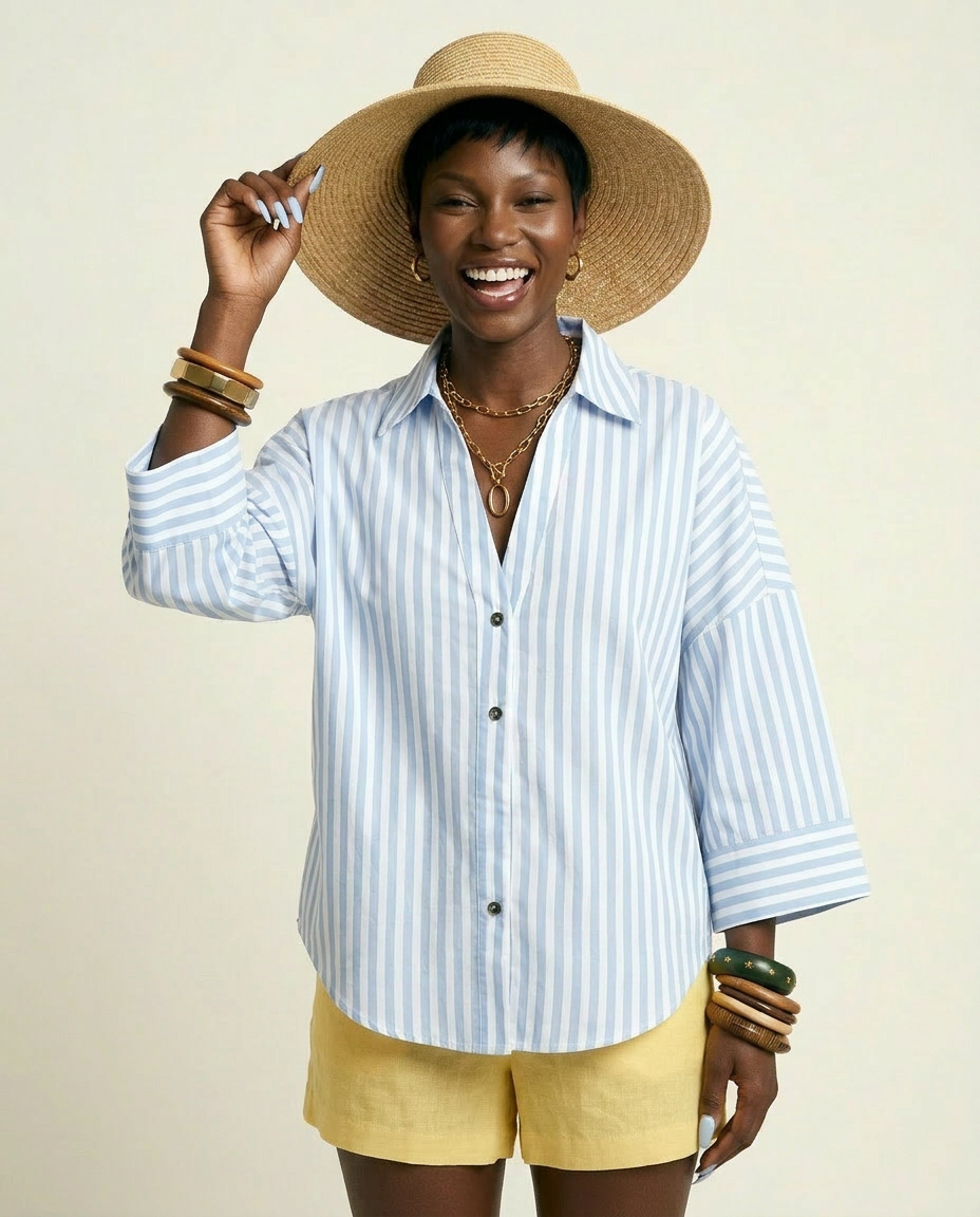 Stripped Loose Blouse
