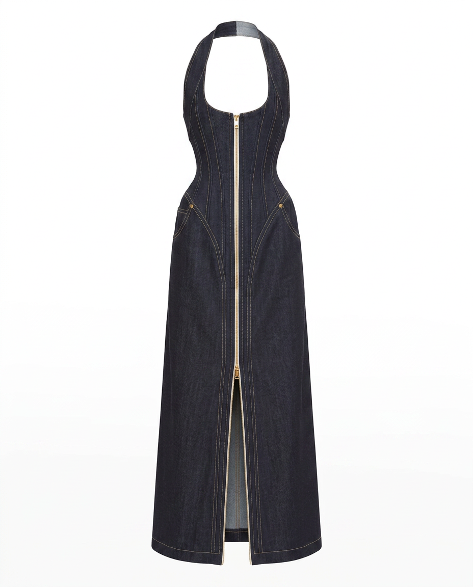 Fierce Backless Halter Maxi Dress-2