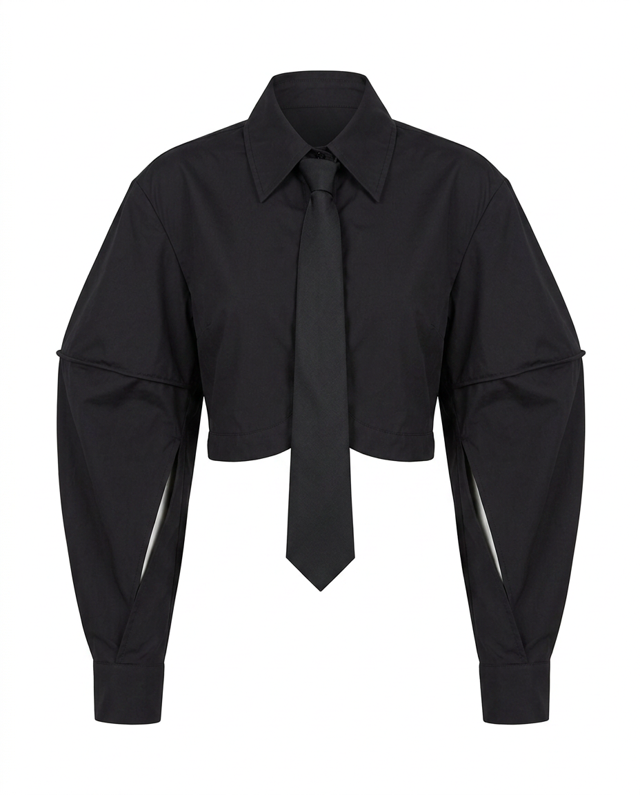 Daring Tie Short Blouse-3