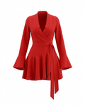 Vibrant Printed Ruffle Wrap Dress-4