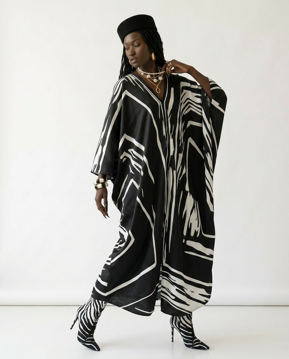 Sovereign Printed Silk Oversized Kaftan-0
