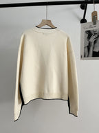 Slim fit patchwork design pocket temperament knitted cardigan sweater