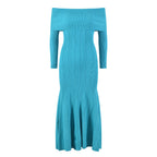 Designer Dress Women Autumn Winter Vintage Elegant Ruffles Knitted Mermaid Dresses