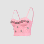 Sexy Fishbone Strapless Bra with Rhinestone Pattern for Performance