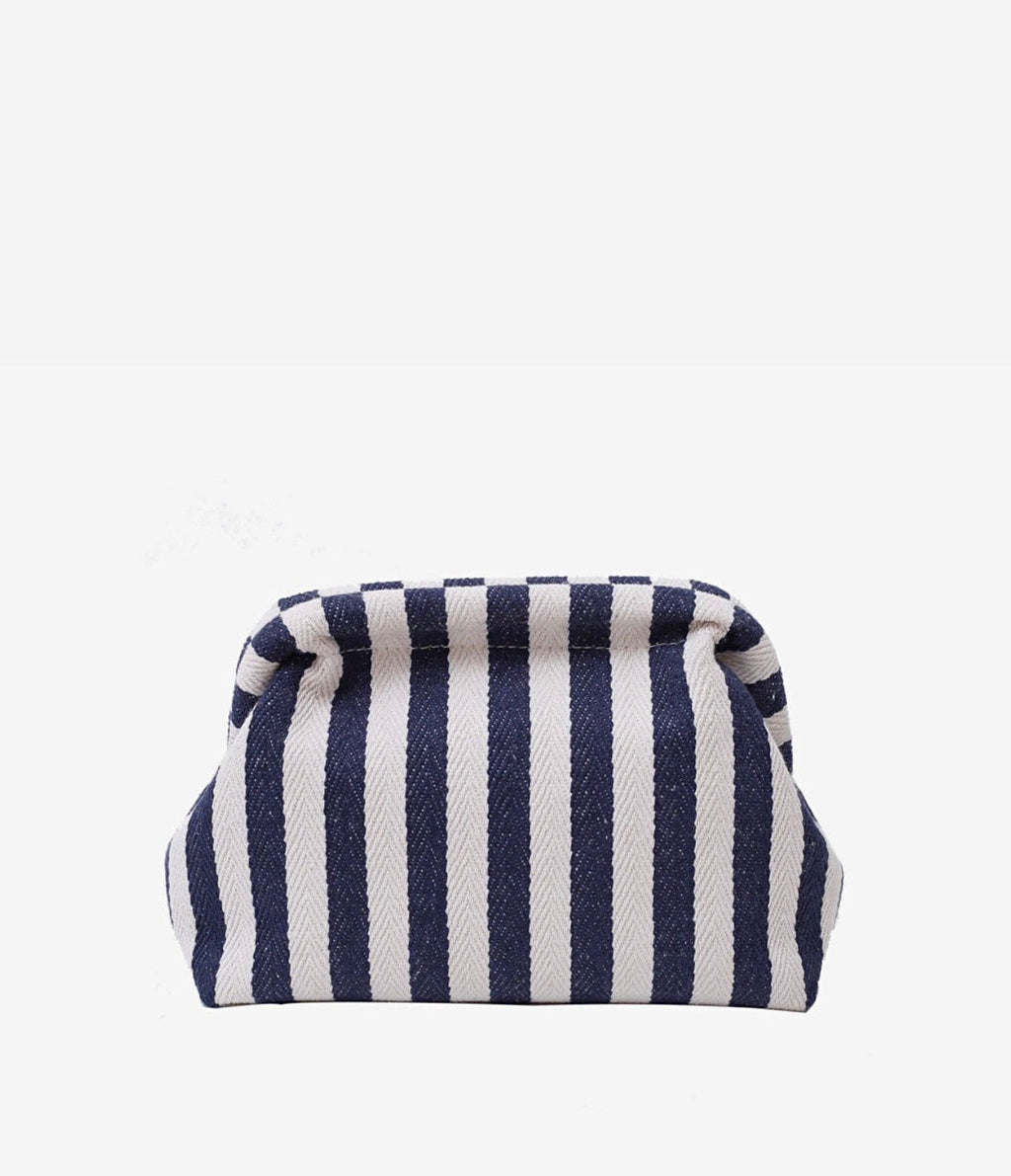 Upcycle striped pouch