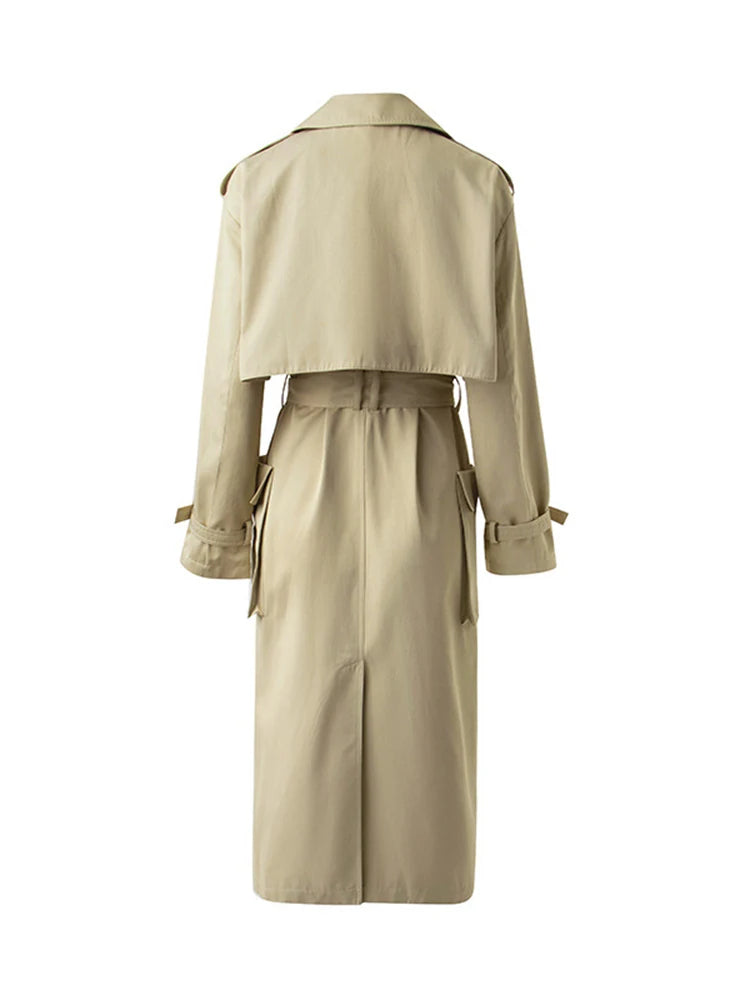 HIGH STREET Fall Winter Designer Fashion Women's Elegant Double Breasted  Belted Trench OverCoat