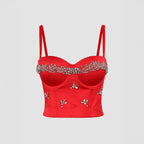 Sexy Fishbone Strapless Bra with Rhinestone Pattern for Performance