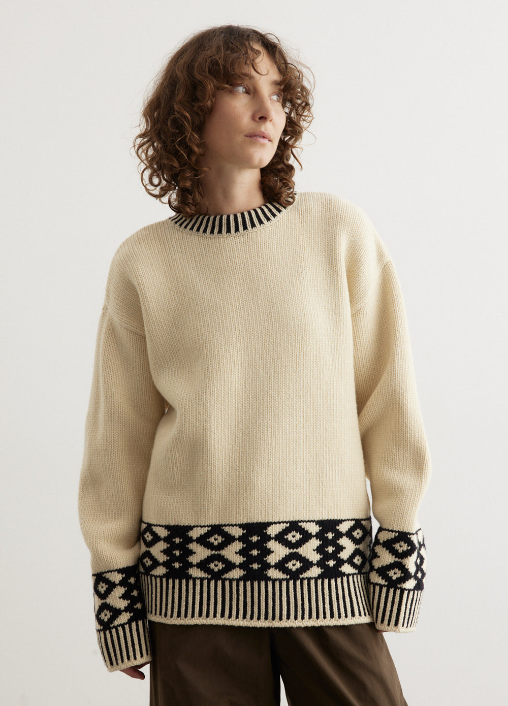 Wool jacquard sweater
