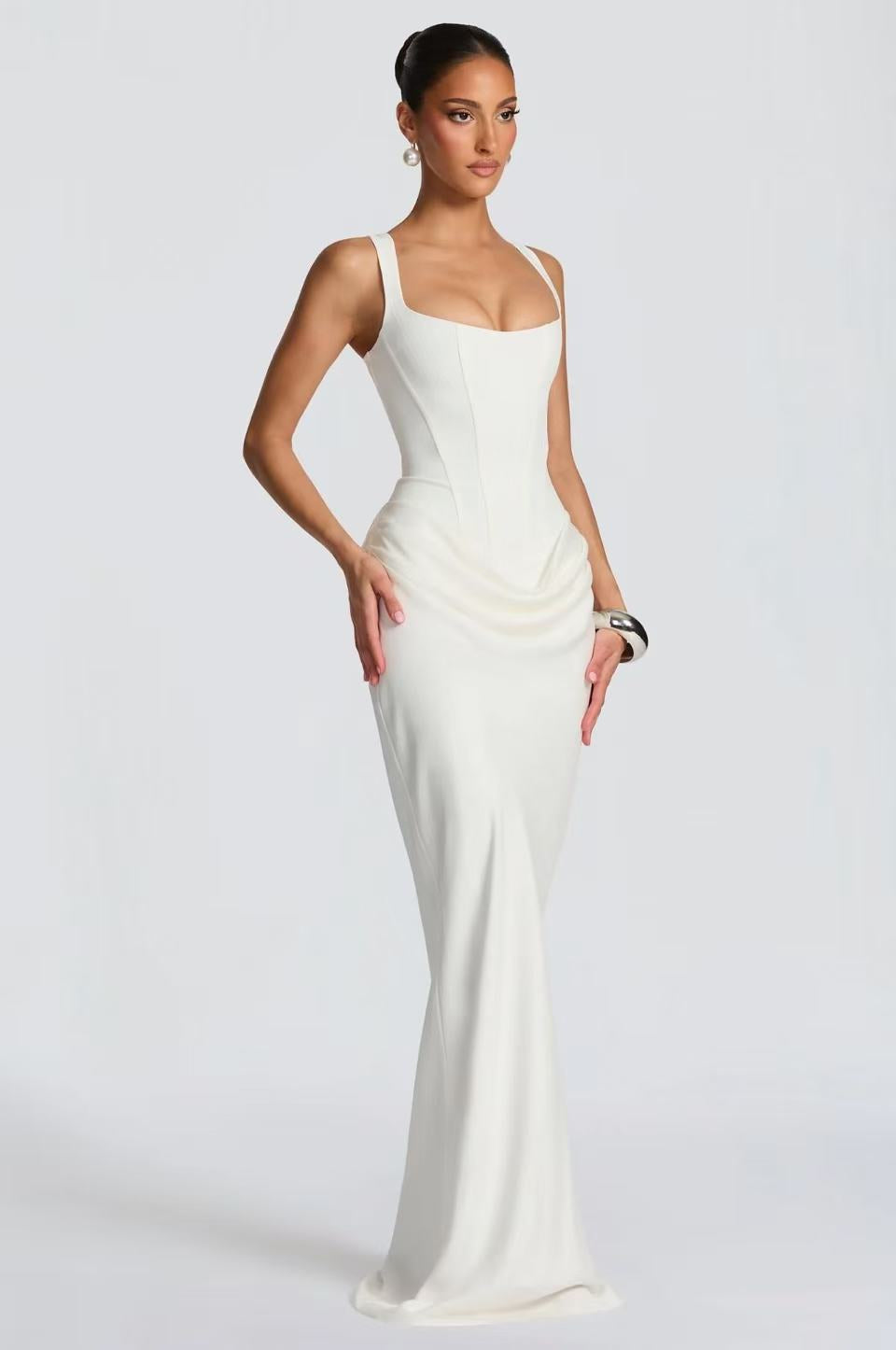 Strapless Satin Drape