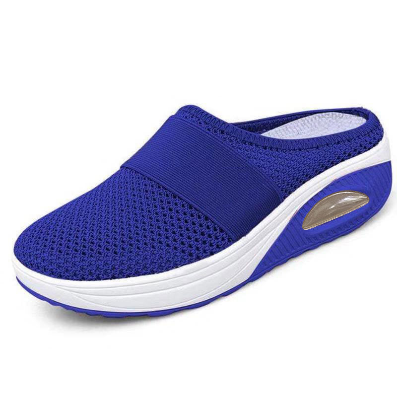 Women's Sandals - European and American Style Open-Toe Large Size Chunky Heel Half Slippers