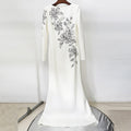 Embroidered and Beaded Long Dress