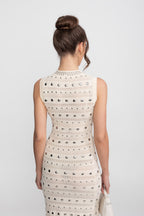 Stud Ruffle Hem Dress