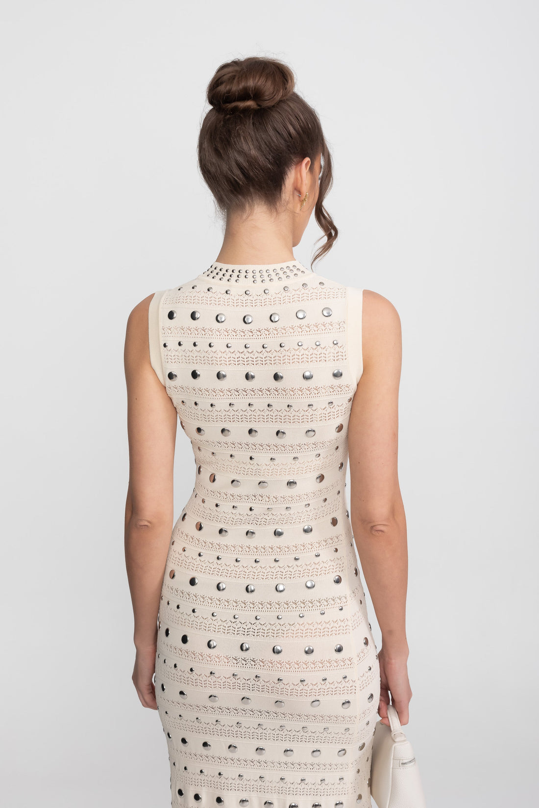 Stud Ruffle Hem Dress